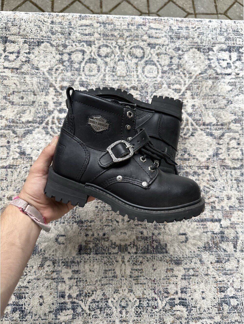 NEW Harley-Davidson Leather Motorcycle Boots Faded Glory 81024 Women's 6.5 Black